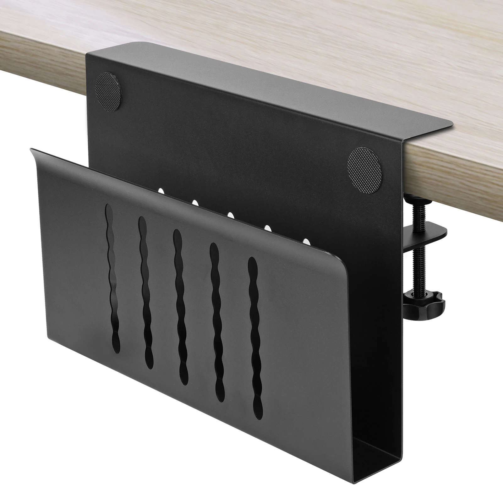 Desk Side Storage Under Steel Hanging Organizer No Drill Cable Management Tray bracket Laptop Holder