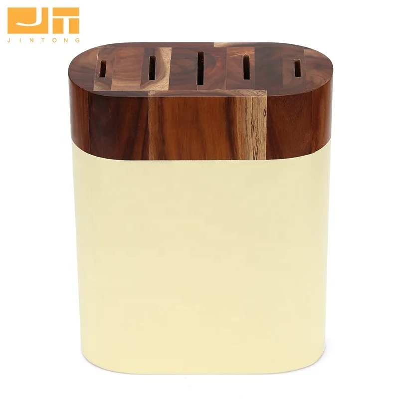 Knife Block without Knives 5 Slot Universial Knife Collection Tools for Kitchen Counter