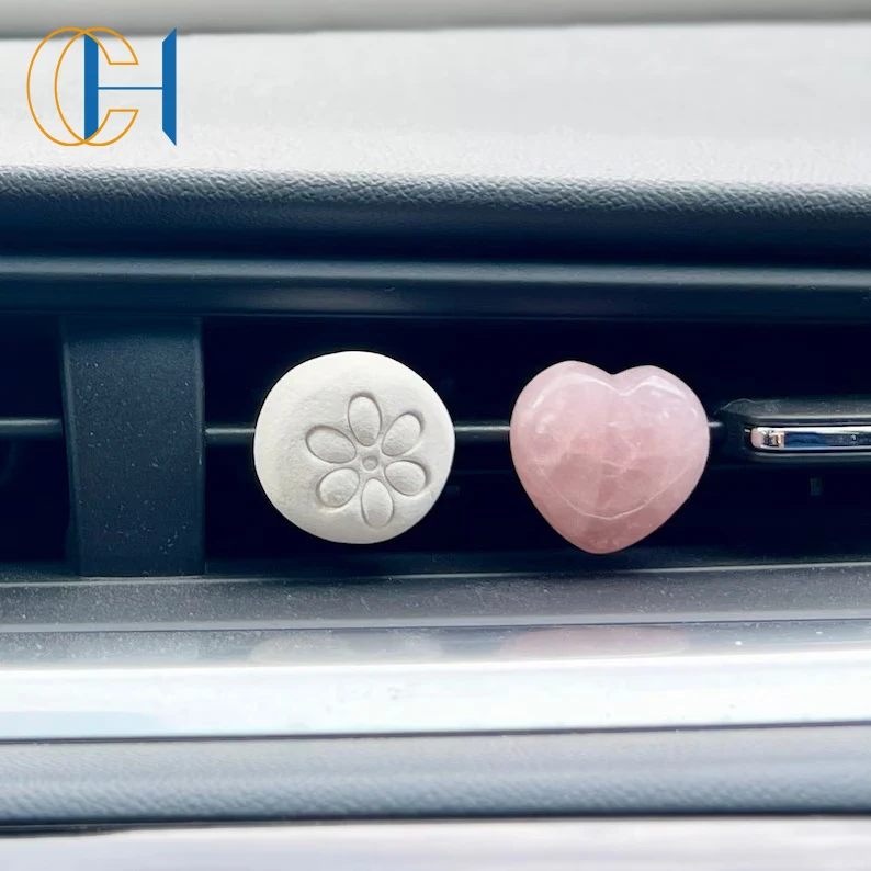 CH Custom Clay Stone Reusable Clip Vent Car Diffuser With Essential Oils