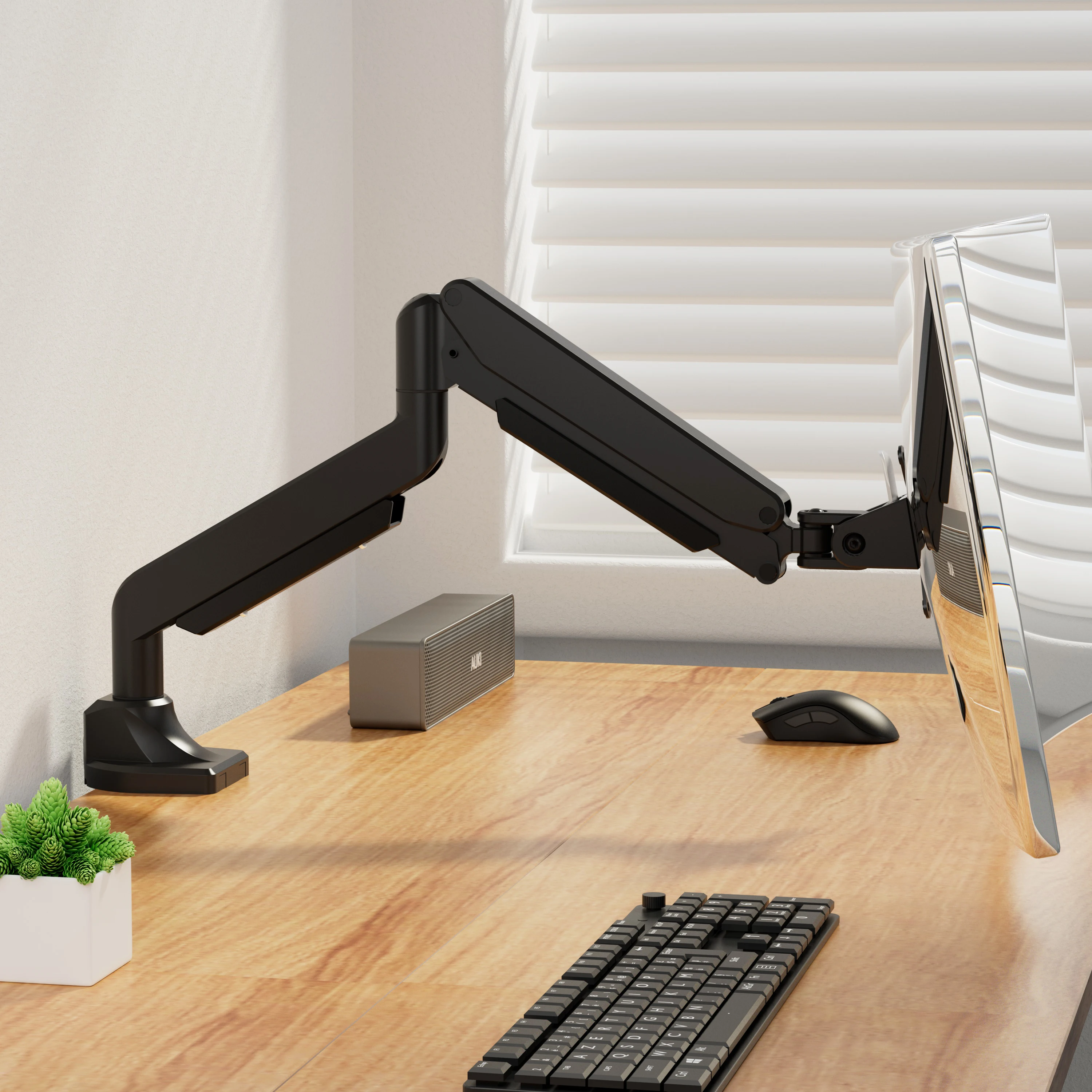 AUKI Single Monitor Mount Heavy Duty Gas Spring Monitor Arm Fits 37 inch Computer Monitor Mounts