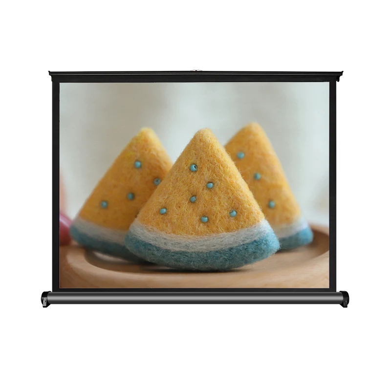 50 inch portable projector screen 16 by 9 format business desktop projection screens