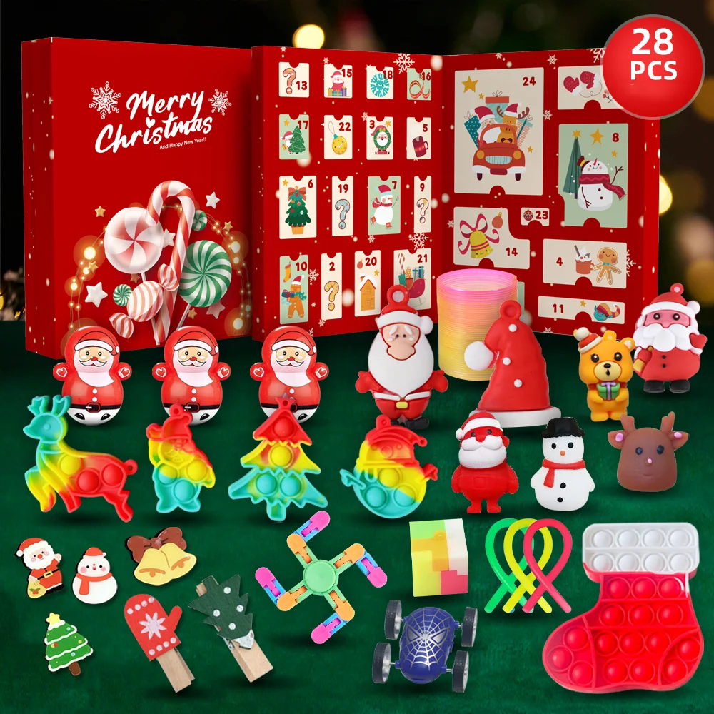 2024 Newest Blind Box Set Christmas Gift 28 Countdown Advent Calendar Christmas Advent Calendar Gift Box Packaging