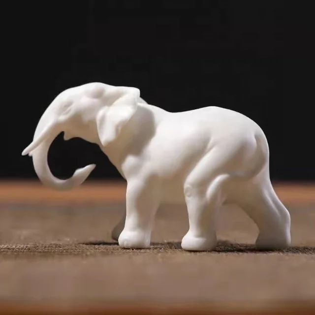 Handmade Eco-friendly Porcelain Animal Crafts Ceramic Horse Figurine Creative White Elephant Home Lucky Decoration Ceramic Horse