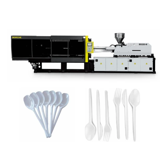
disposable plastic ice cream spoon making machine injection molding machine 150ton plastic fork knife 