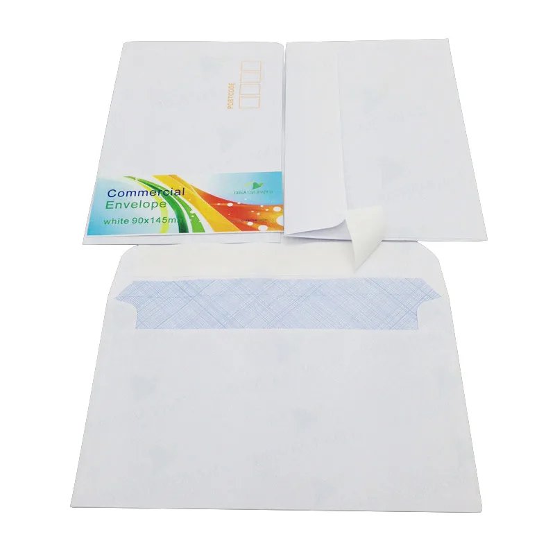 Self Adhesive White 90x145mm Kraft Color paper Cards and Commercial Envelopes For Mail and Invitation cards