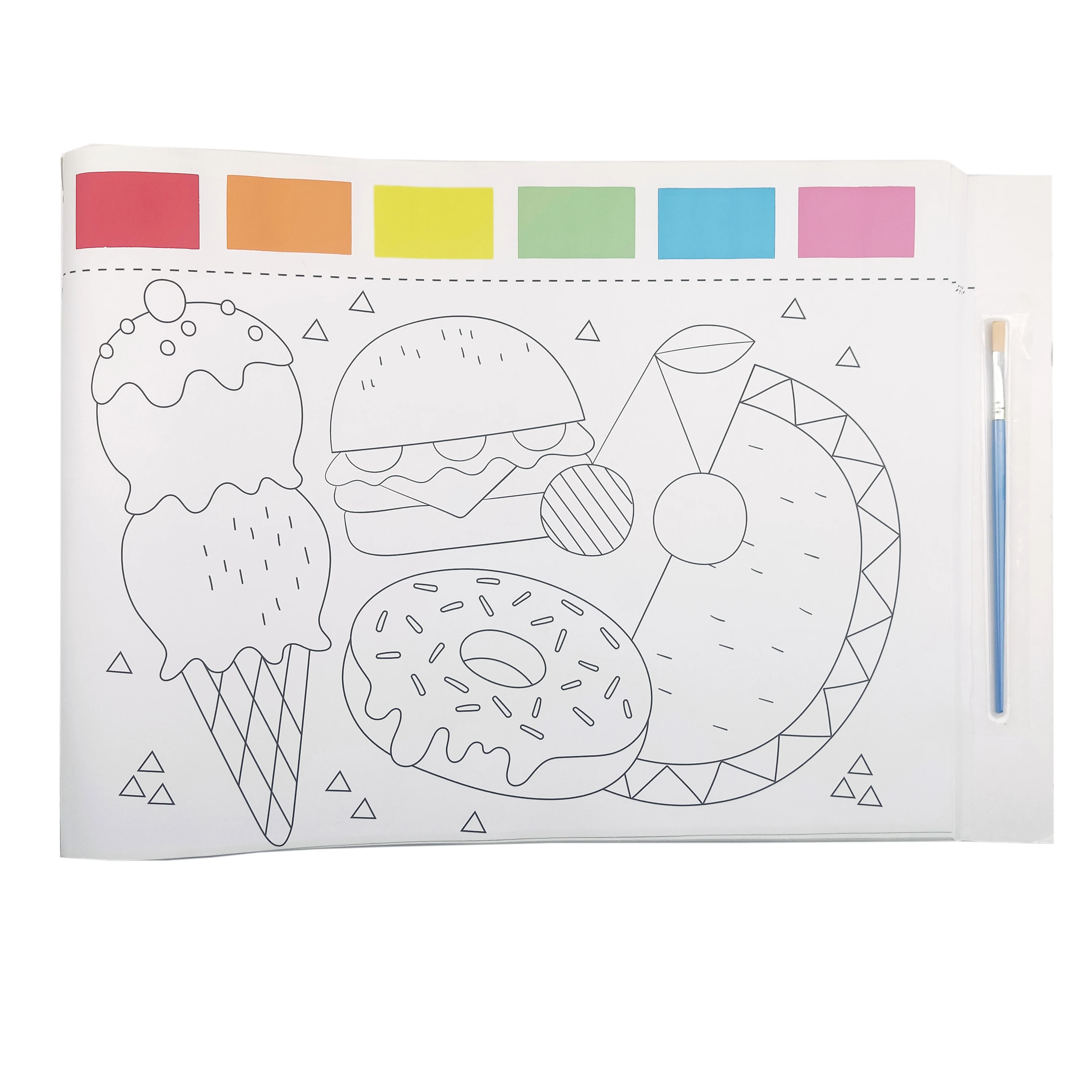 6 colors watercolor book Kids Painting watercolor paper pad with Pigment and Brush