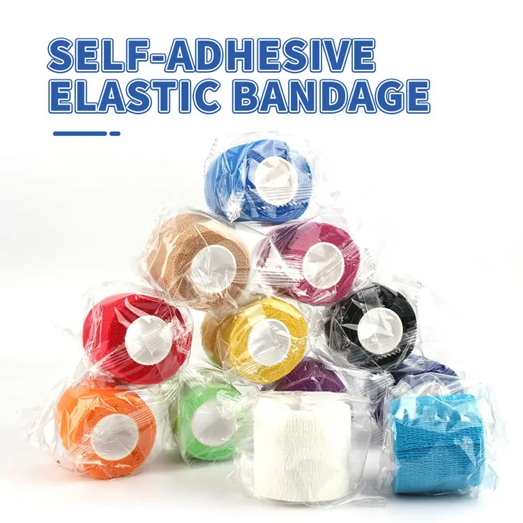 High Quality 2023 Latest medical concumables elastic fiber knuckle sensi wrap self-adhesive cohesive bandage