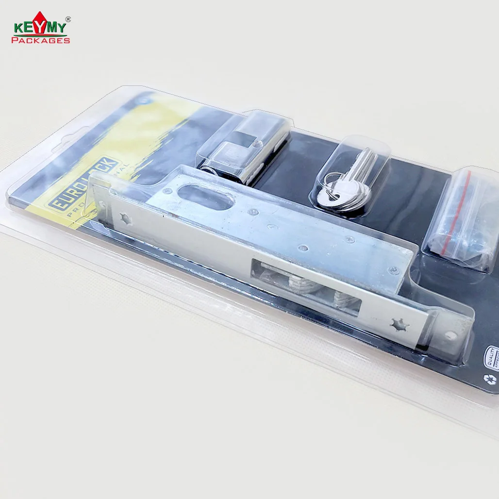 PVC blister packaging supplier for metal products, blister card packaging for metal products Shenzhen ISO audited factory DZ57