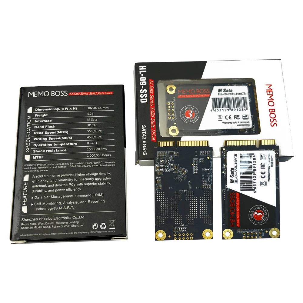 OEM SSD mSATA Half Size 128GB 256GB 512GB 1TB SATA3 MEMOBOSS Solid State Drive ssd 256 gb For Desktop And Laptop