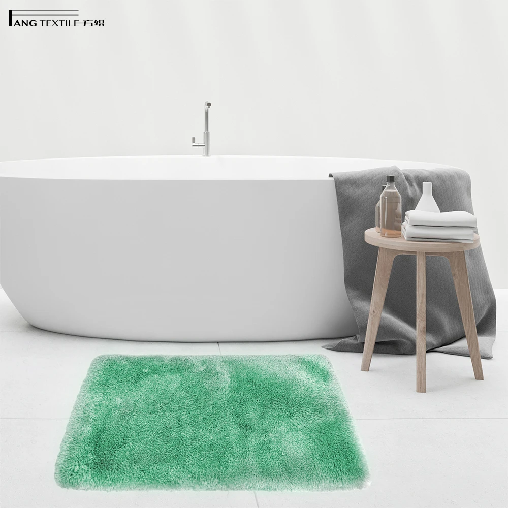 
Shiny Green Fast Drying Bathroom Carpets Plush Shaggy Bath Mats Rugs 