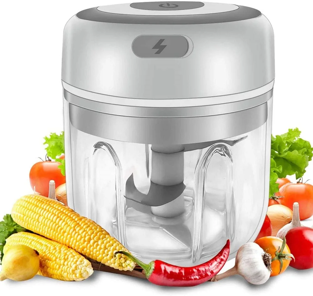 Hot Sale 250ML Mini Electric Garlic Chopper Wireless Mini Food Chopper for Fruits Vegetable Onion Nuts Meat Chili
