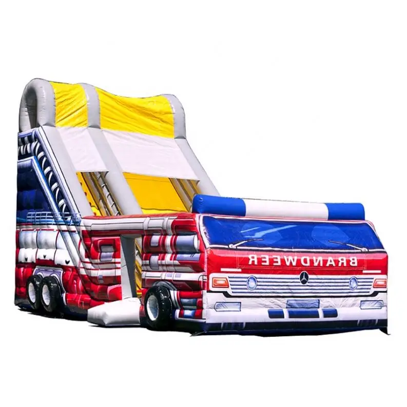 
Large fire truck slide kids inflatable slide, dual lane inflatable slide , inflatable jumping slide for sale 