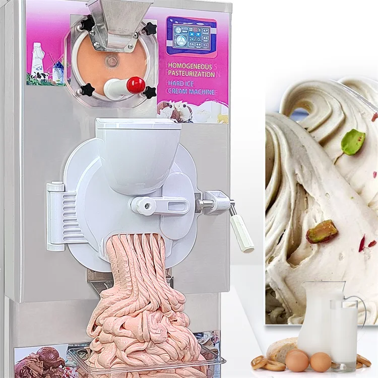 Combine the functions of the pasteurizer and of the batch freezer in one single machine/gelato machine/hard ice cream machine