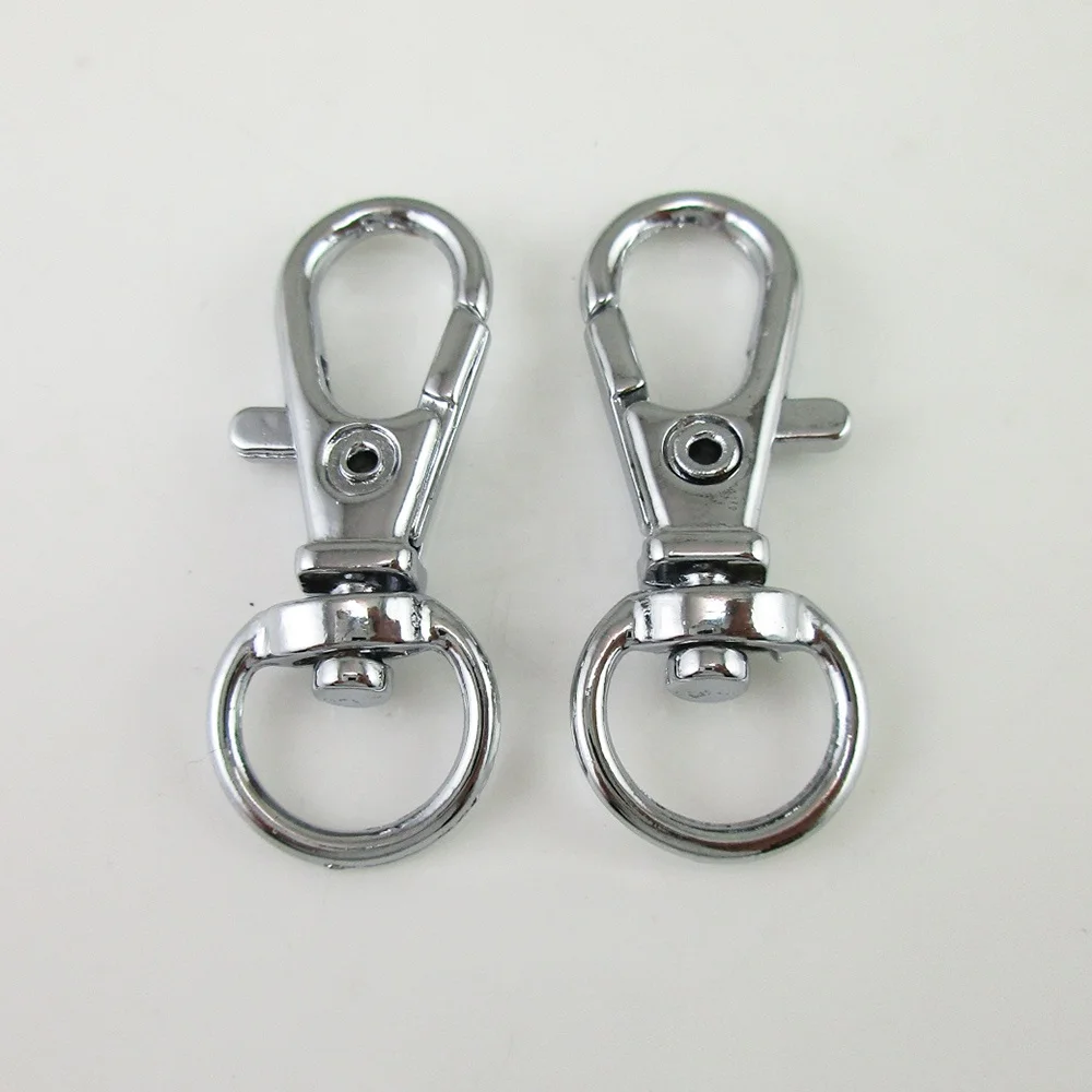 Small Chromium Plated Metal Keyring Lobster Clasp Swivel Snap Hook