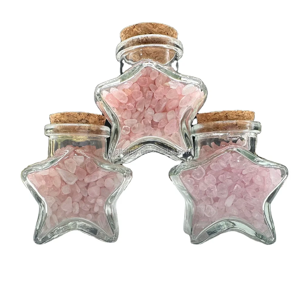 bulk Natural Quartz Chips Stones Glass Wishing Bottle  Healing Crystal For gift wishing bottle