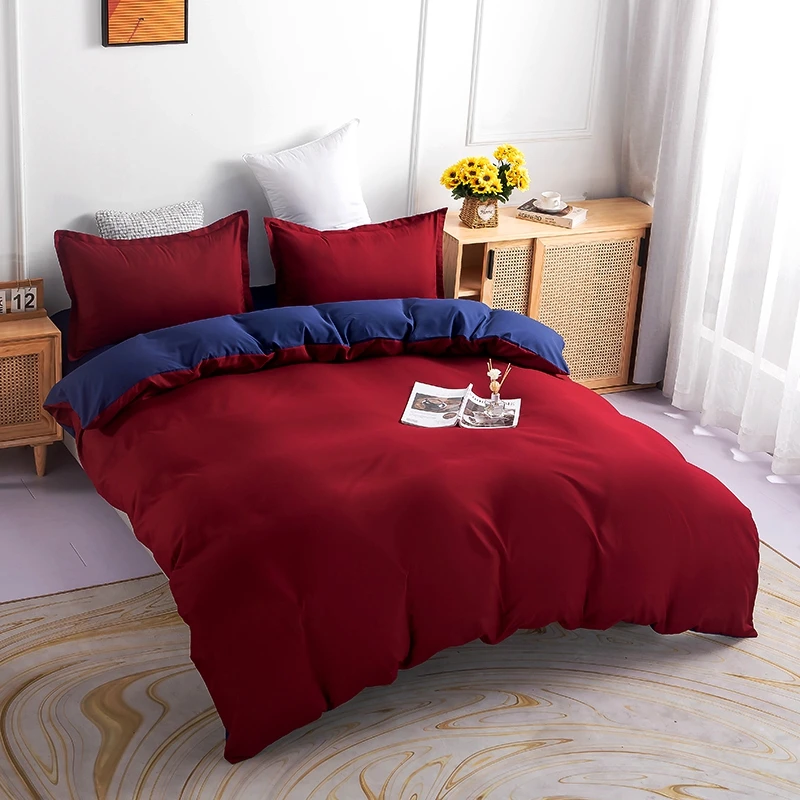 High quality cheap custom comfortable wholesale modern satin fluffy linen bedding set