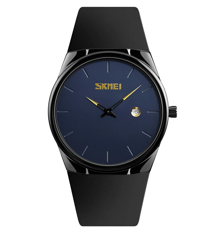 Factory wholesale SKMEI 1509 simple PU watch customized quartz watch for men