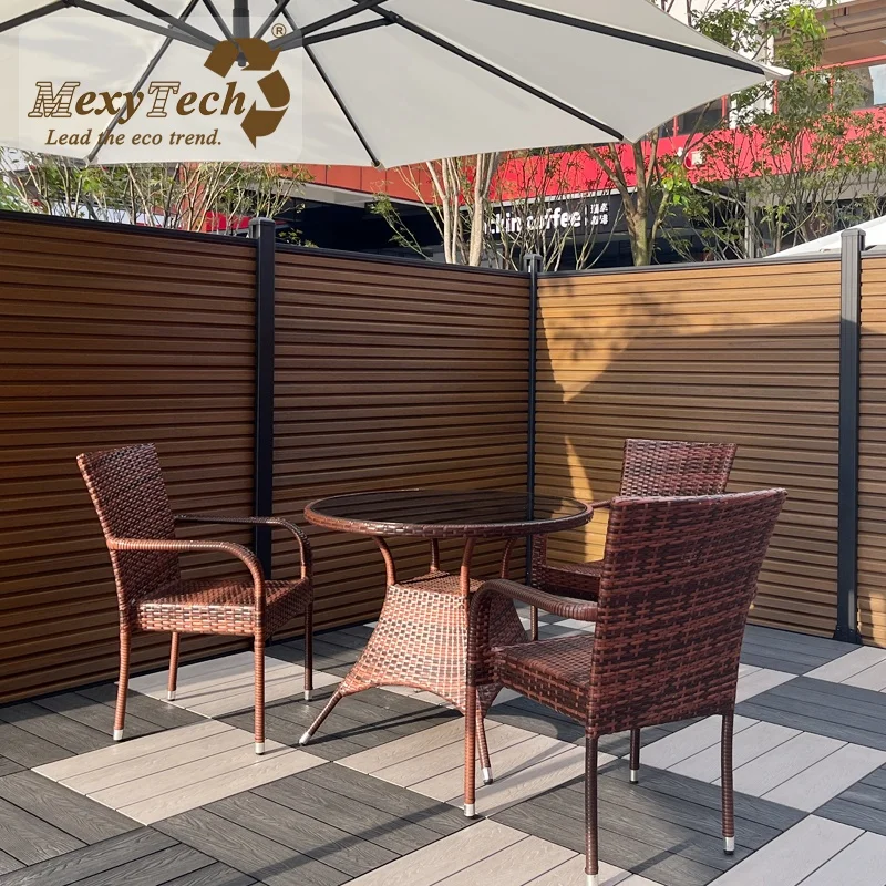 modern design garden building decorative WPC fence WPC fence panel  outdoor UV-proof fence with gate