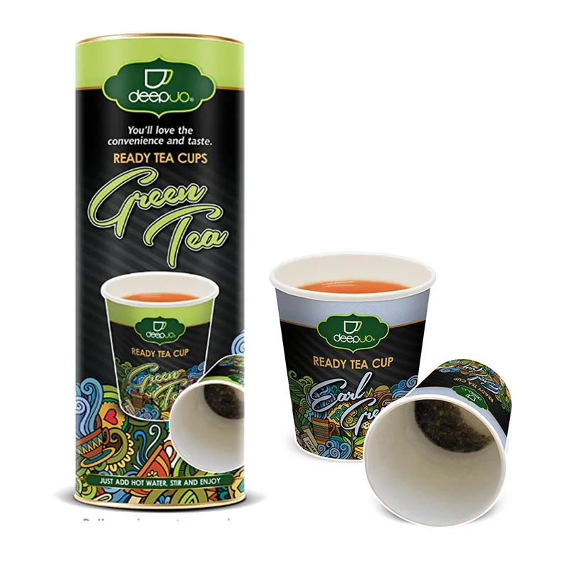 Печатный 12oz taza, биоразлагаемый бумажный стаканчик с чаем внутри дна