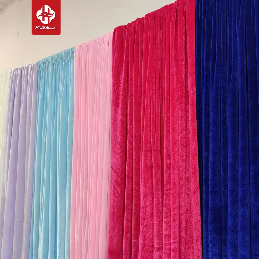 purple,black ,red and light blue  multi color velvet backdrop for photography wedding stages decoration for party