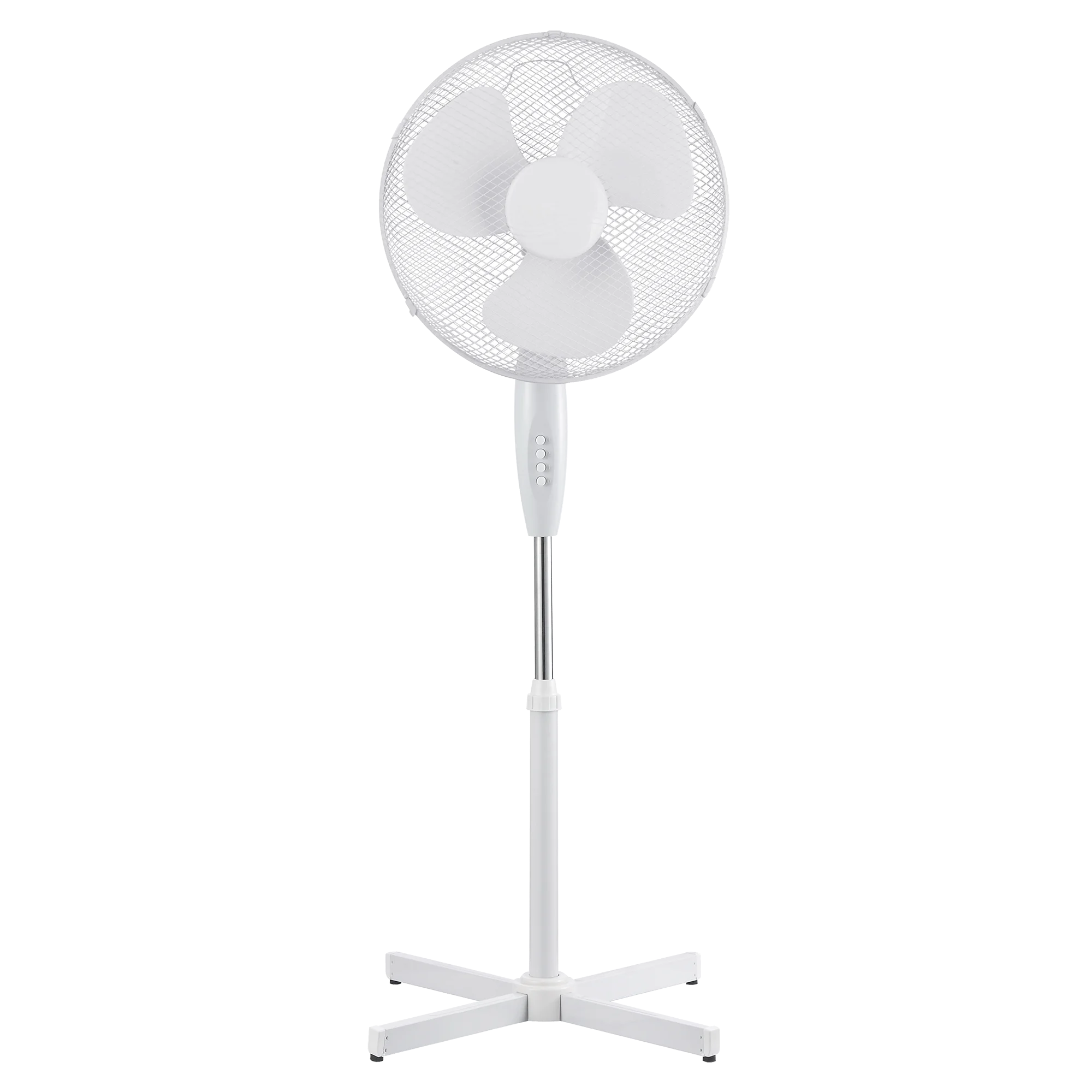 16 inch 3 blade 3 speed mode cross base white stand fan