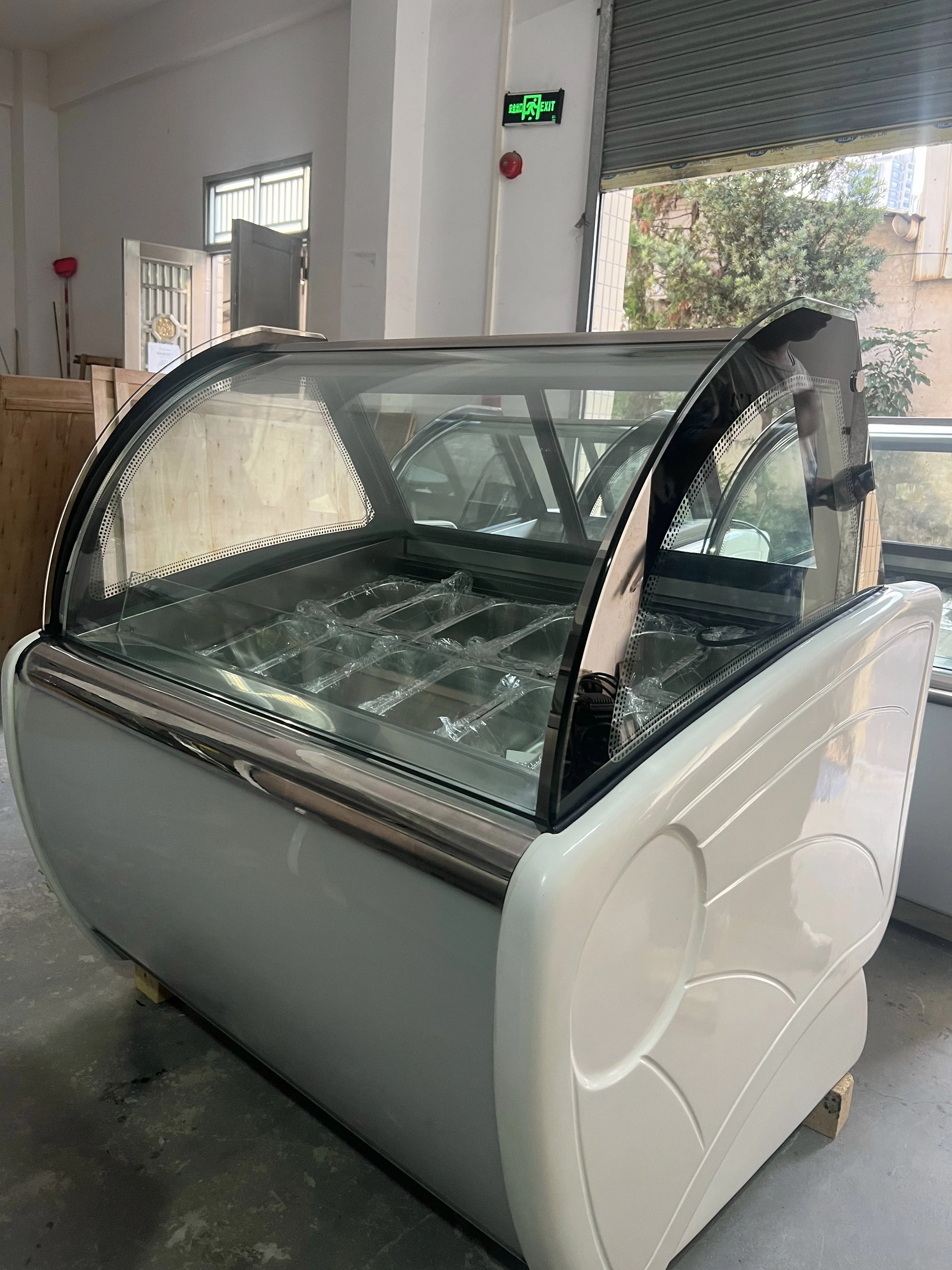 Commercial ice cream Glass display showcase 12/16/20 Pans Gelato Display Freezer Tabletop Ice Cream Showcase