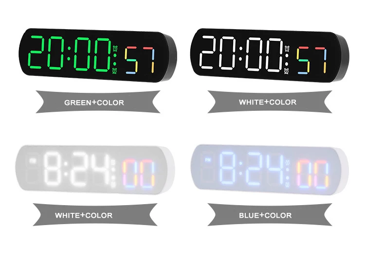 BSCI Factory New Custom Electric Timer Count Up Count Down Digital Color Alarm Snooze Voice Control  Table  LED Clock