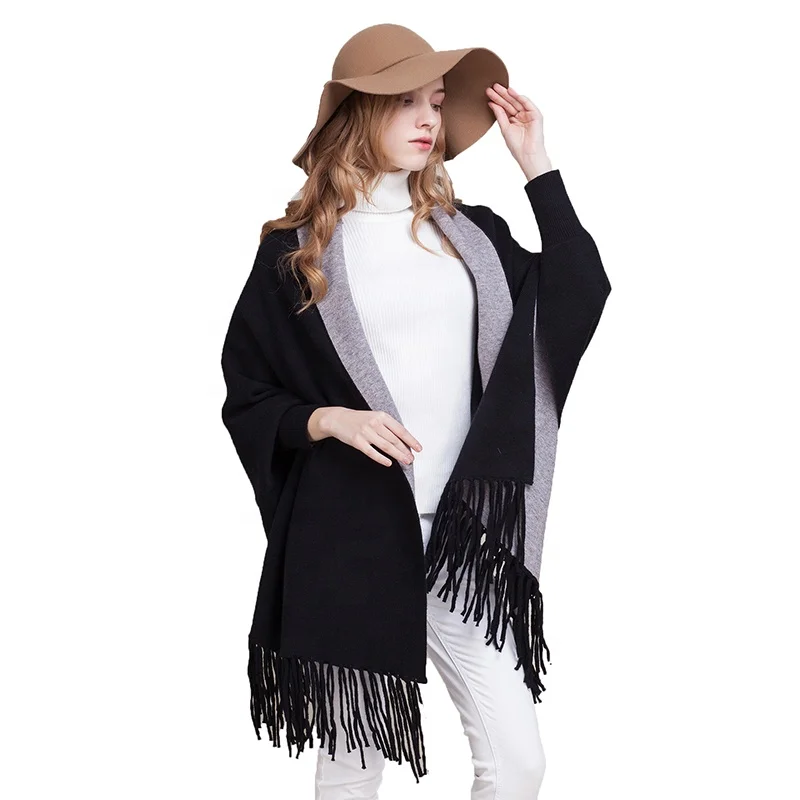 
 Прямая продажа с фабрики, оптовая продажа, большие размеры, вязаная накидка, зимнее пончо из пашмины, другие шарфы, пончо, шали с рукавами для женщин  