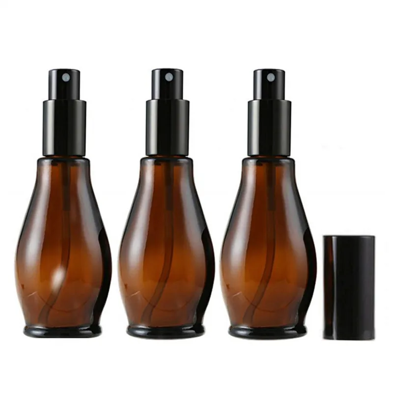 new empty new Unique calabash shaped gourd amber essential oil glass dropper bottle