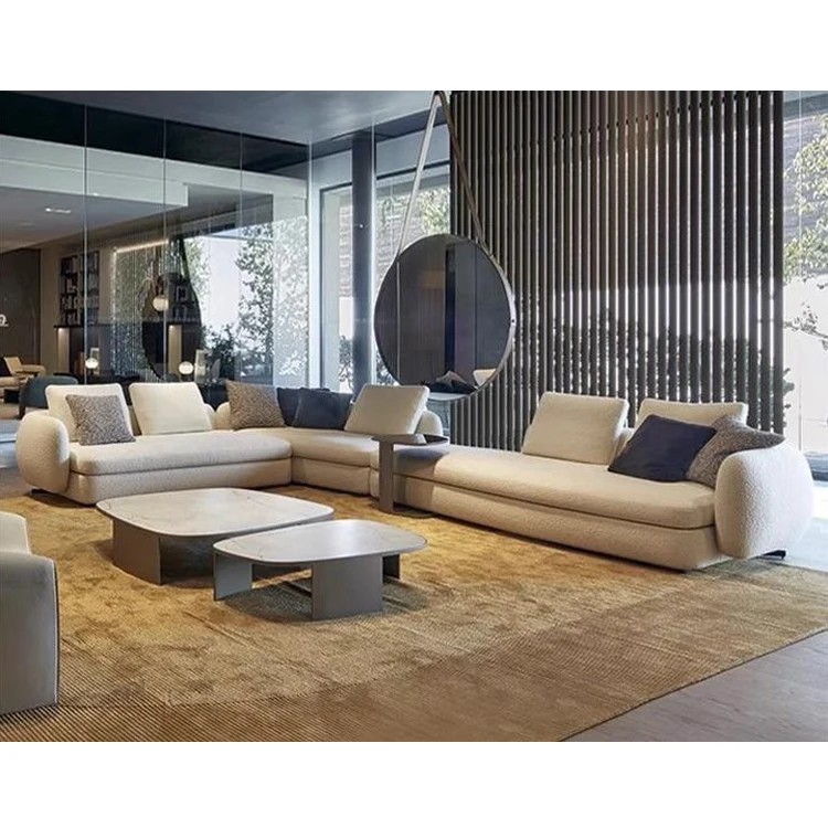 Salon Maison Living Room Furniture Saint-Germain Sofa L-shaped Curved Sectional Corner Sofa