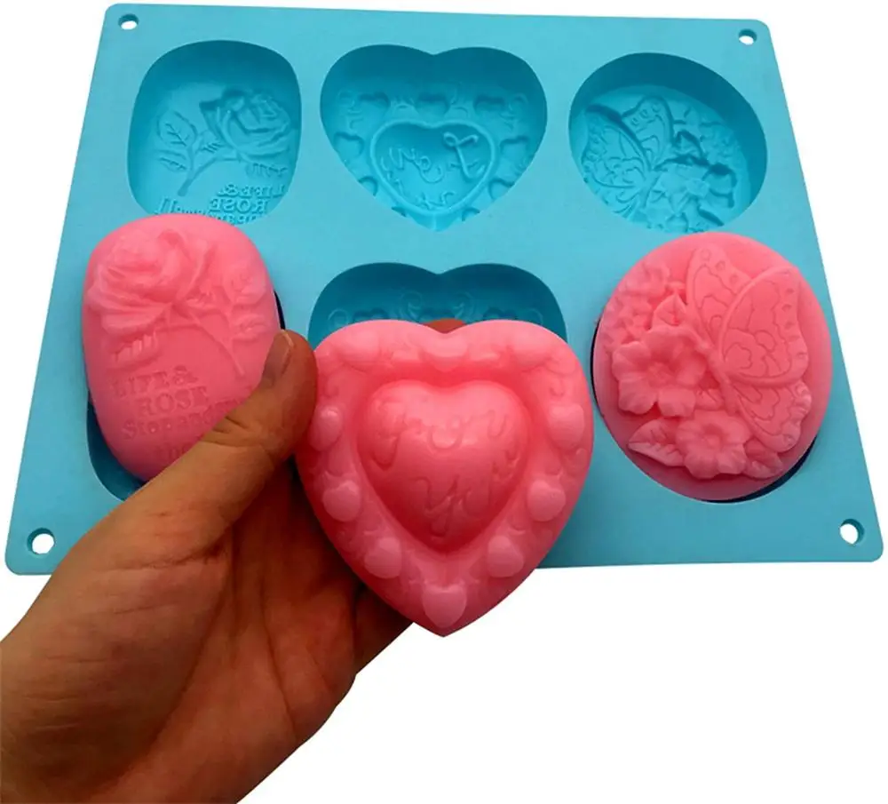 Cake Concrete Mold Chocolate Making Soap Ice Cream Rubber Mould 6 Cavities Silicone Cake Tools 3~5days Silicon Cake Mold Moulds