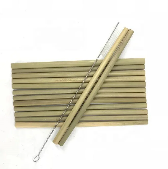 Wholesale eco-friendly customized logo sustainable natural drinking bamboo straw