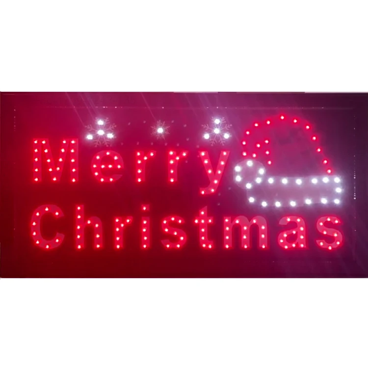 Christmas Cap Led Neon Lights Signs Acrylic Photo Paper Led Sign Board Custom Merry Xmas Led Digital Sign Display