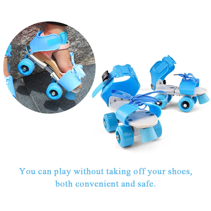 Adjustable Size Children Roller Skates Double Row Skater Skating Shoes Wheels Skate for Beginners Girls Boys