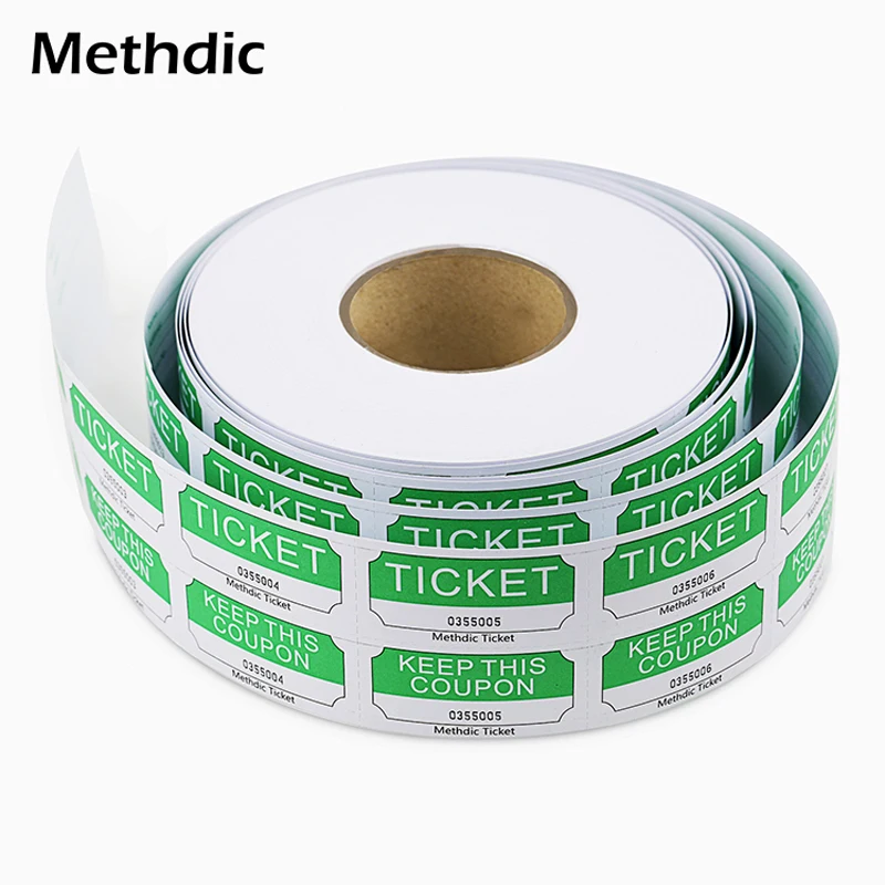 Methdic Raffle Tickets Double Ticket Roll for Game Machine
