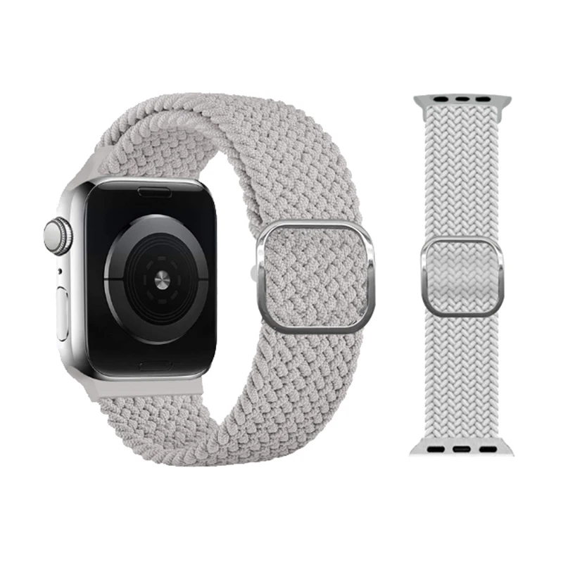 Новый эластичный тканевый нейлоновый Плетеный соло-ремешок для Apple Watch Band Series 6 SE 5 4 3 2