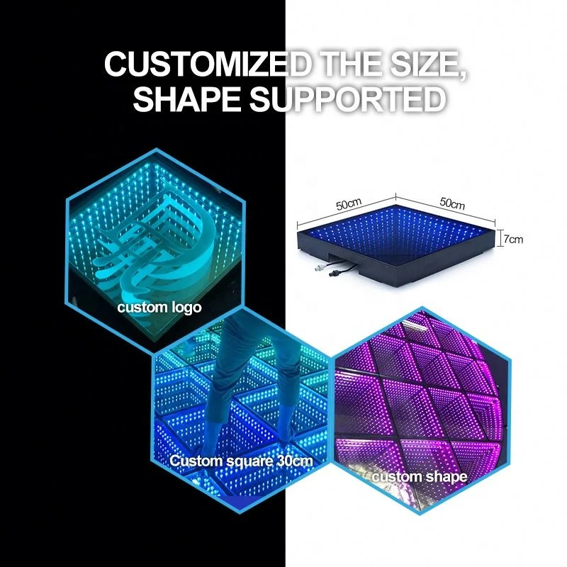 Promotion Color Mixture Rental Business Infinity 3D Disco Rgb Dance Floor