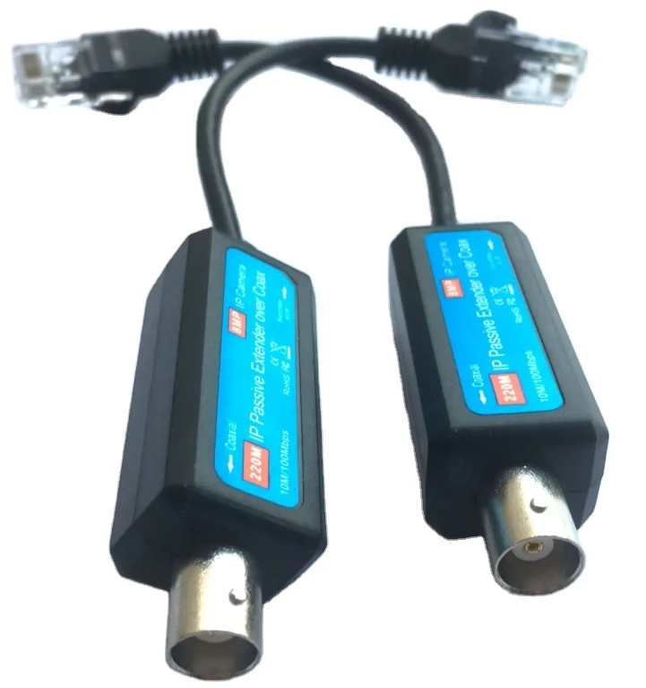 AOST hot selling 8mp Coaxial cable IP Extender Passive Ethernet Over Coax Used for CCTV IP Camera 220 meter max