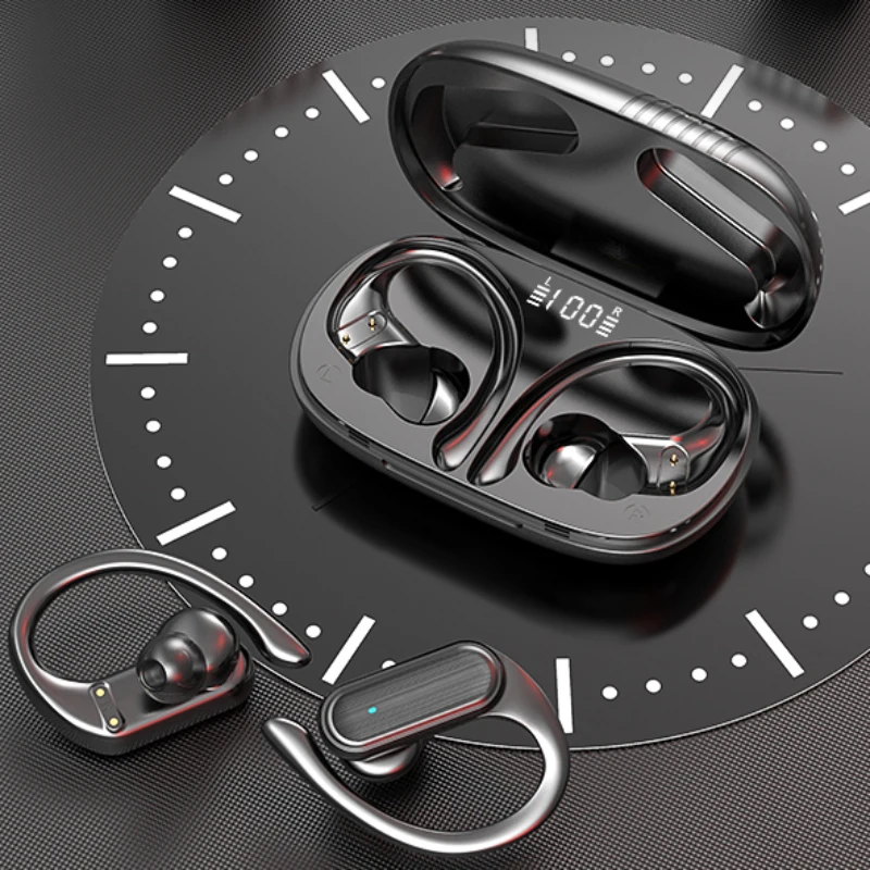 Светодиодные наушники с открытым ухом Спортивная стереогарнитура 9D HiFi беспроводные IPX7 водонепроницаемые наушники-вкладыши TWS временем работы 36