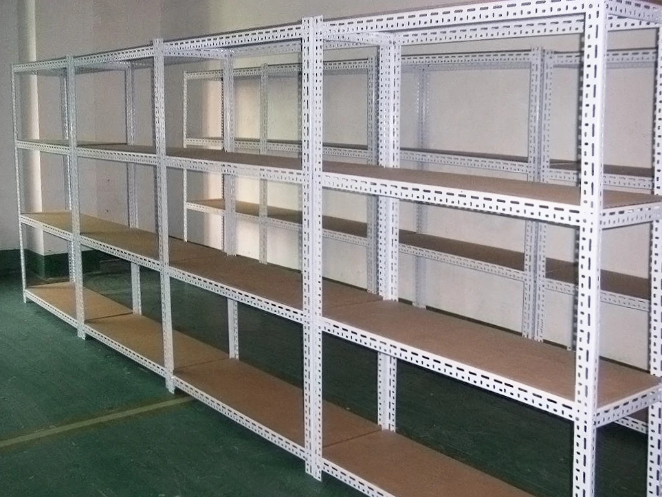 Factory hot sale powder coated slotted angle shelving systems rack