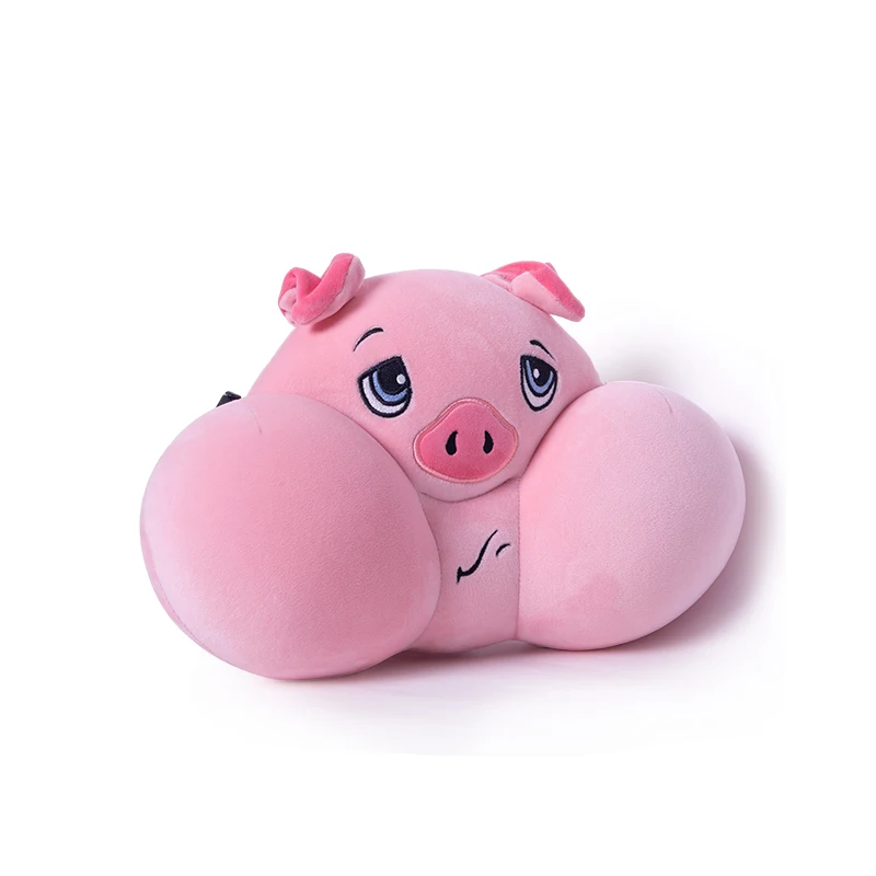 Bewalker office  college student bedside Cute pig big back  Foam Particle Filling   waist support lumbar cushion
