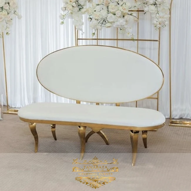 
Bride and groom used stainless steel frame pu leather royal wedding sofa 