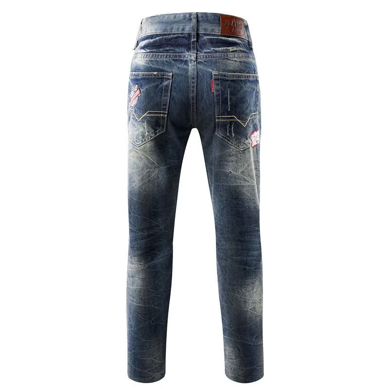 New Fashion Hot Sale Cut Up Hip Hop Elastic Slim Fit Ripped Skinny Denim Pant Jeans For Men