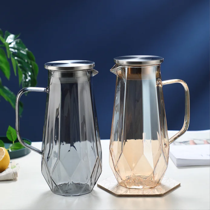 Quality Ion Plating Drinking Set Glass Pitcher Water Jug With Cup