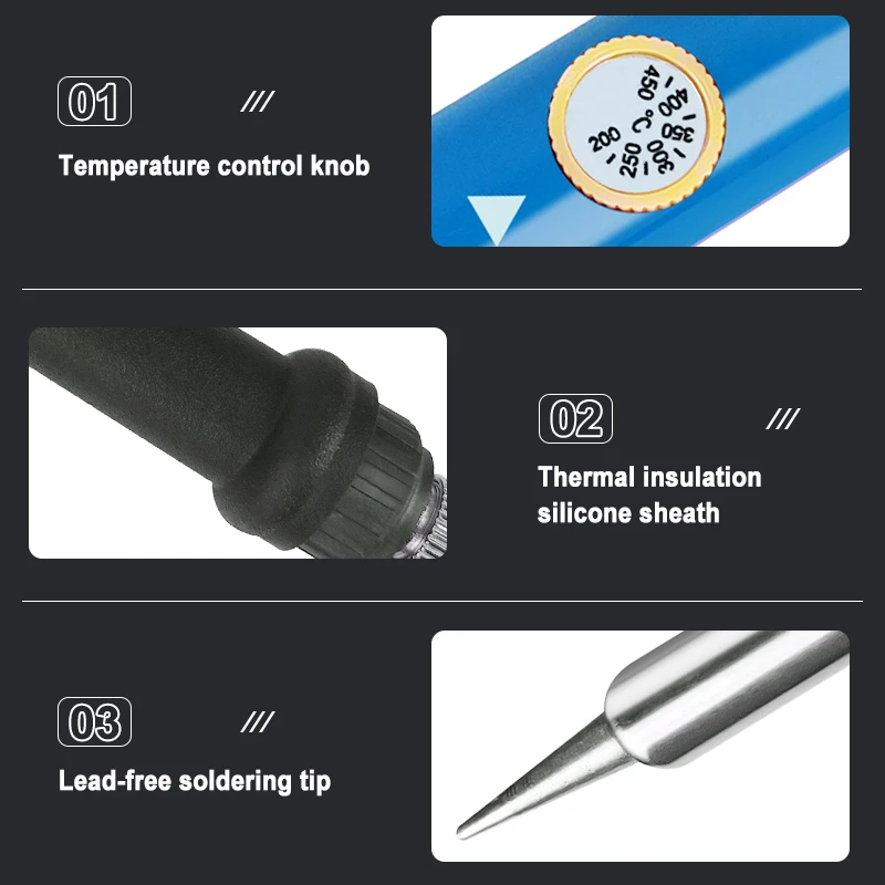 High quality total electric soldering iron 60 w solder station iron with non-slip plastic silicone