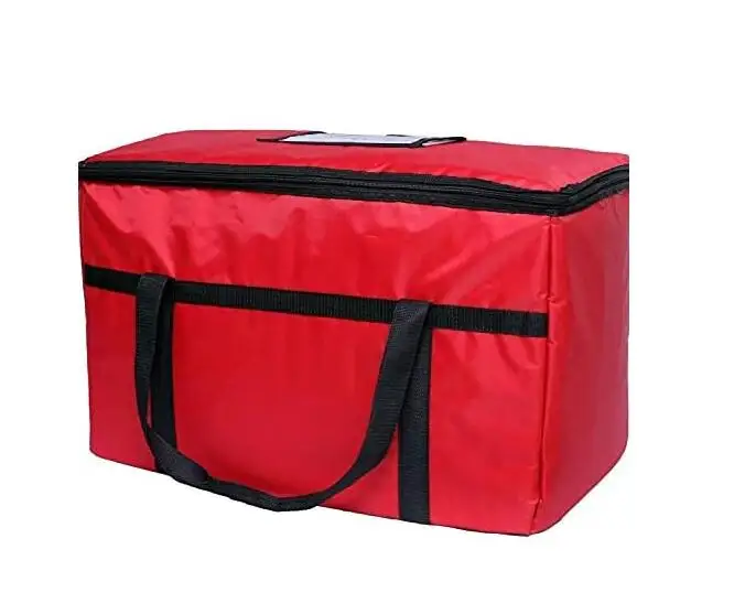Nylon Insulated Pizza Bag - Food Delivery Bag Flat Bag (Red)