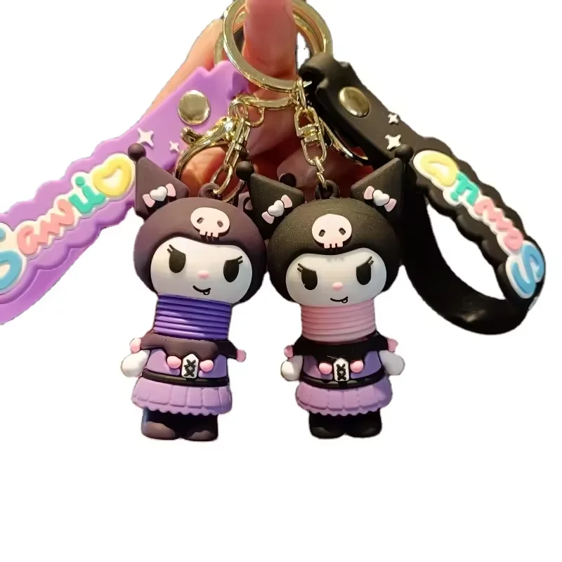 Hot Selling Sanlio  Cartoon Keychain Retractable Decompression Doll Bag Pendant Car Key chain Crane Machine Small Gifts