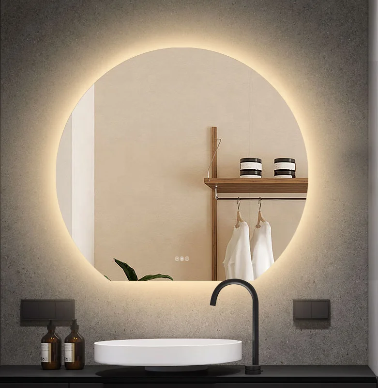Modern Bathroom Mirrors frameless mirror half round led Mirror