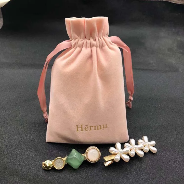 
Jewelry Display Little Suede Printed Velvet Pouch Small Drawstring Dustbags for Ribbon 