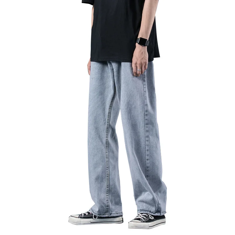 Fashion Custom oversized jeans men wide straight jeans mens Straight Leg Loose Long Hommes Denim Pants Baggy Jeans